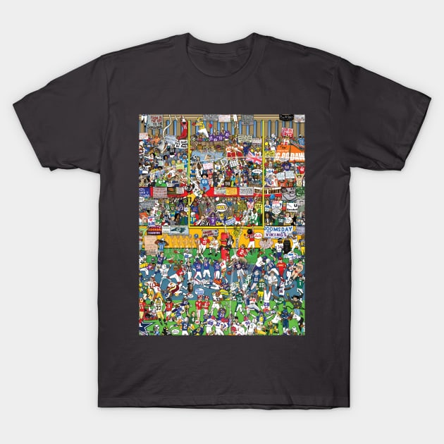 Gridiron Mishmash T-Shirt by roundheadillustration